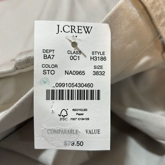 J. Crew factory Straight-fit flex chino pant in Stone NWT size 38/32 - Picture 8 of 14